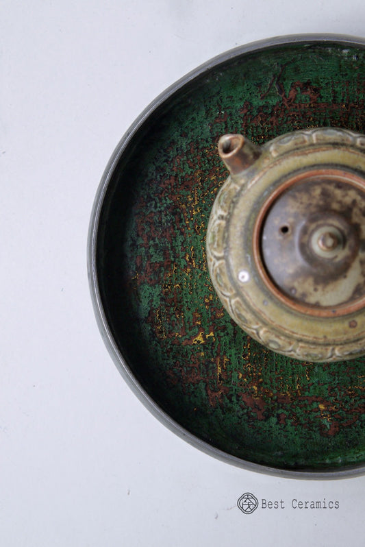 Handcrafted Vintage Lacquered Historic Tin Pot Support|Best Ceramics