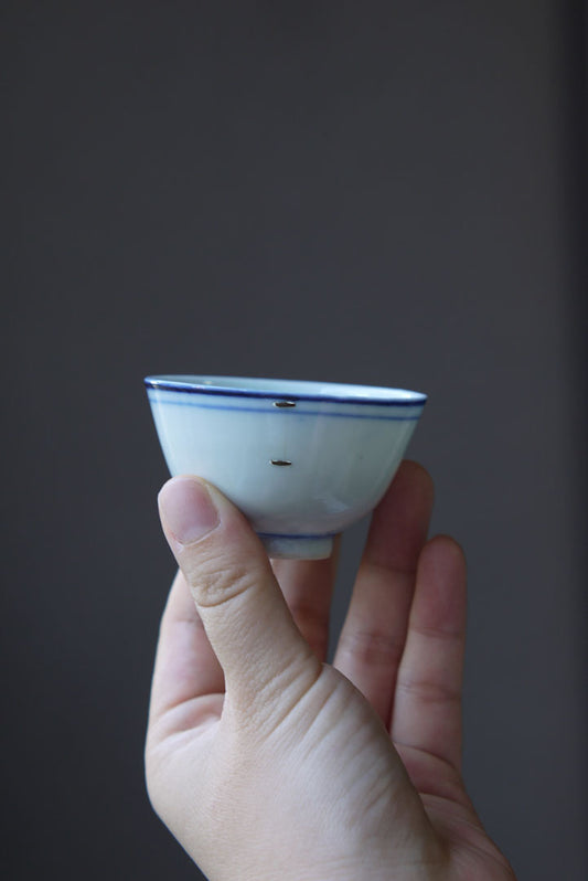 Ancients Hand-Painted Blue Line with Staples Chinese Gongfu Teacup|Best Ceramics 