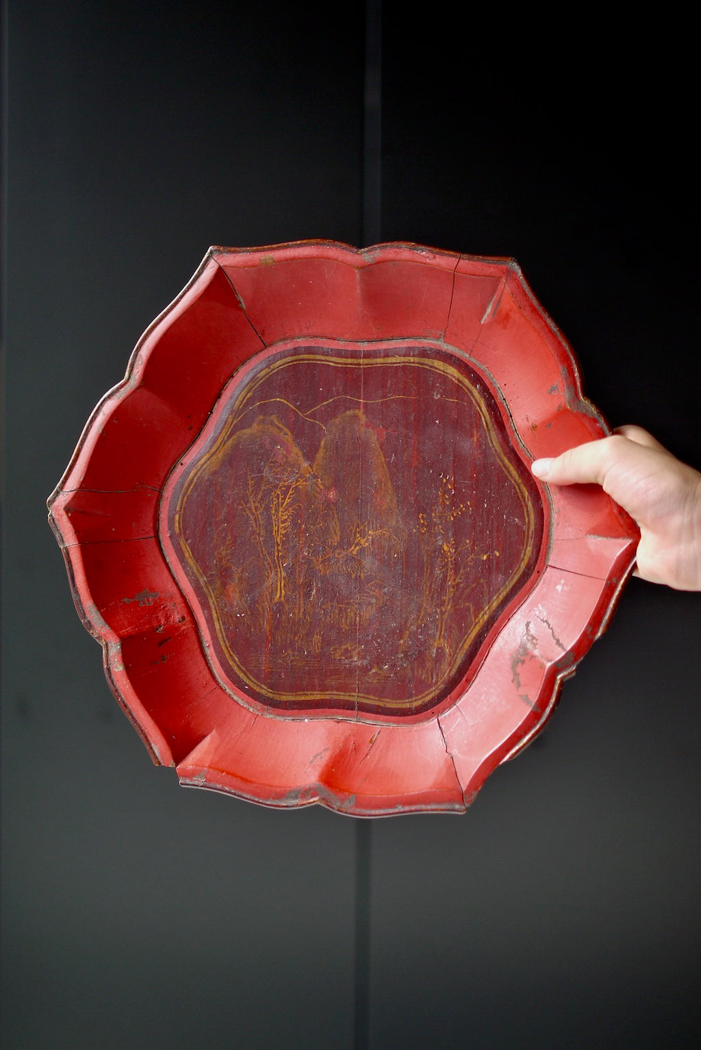 Antique Minnan Red Lacquer Tray