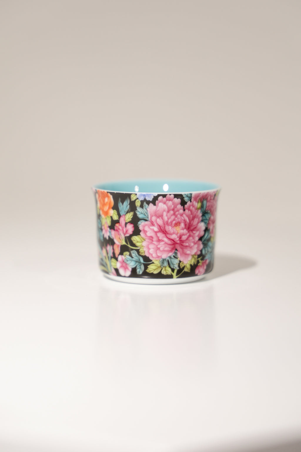 Six-Piece Hand-Painted Porcelain Teacup Set | Gilded Rim for Tea & Coffee