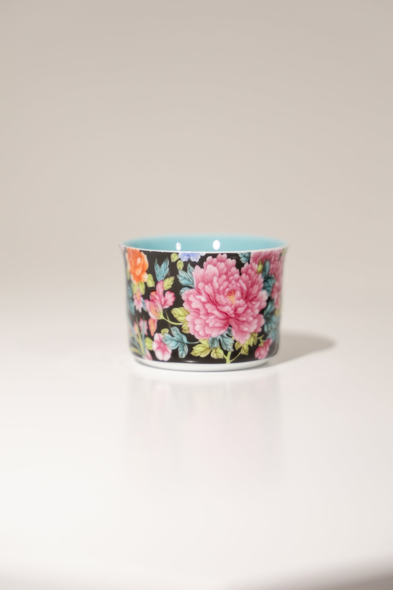 Six-Piece Hand-Painted Porcelain Teacup Set | Gilded Rim for Tea & Coffee