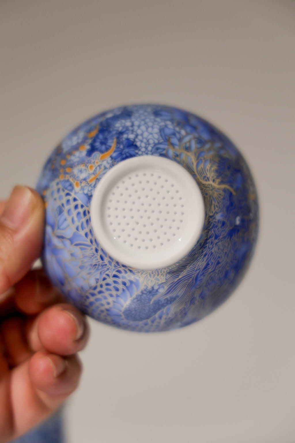 Taiwu Hidden Dragon Tea Set | Hand-Painted Silver & Blue-and-White