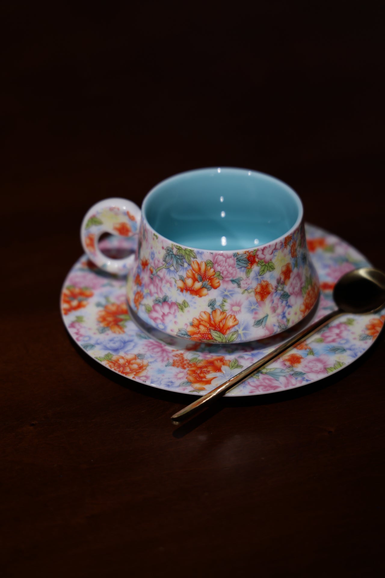 Artisan Floral Coffee Set Hand-Painted Ceramic Cup Saucer-Best Ceramics