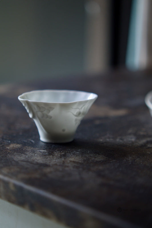 Ming Dynasty Dehua Porcelain Heritage Crane Relief Teacup|Best Ceramics