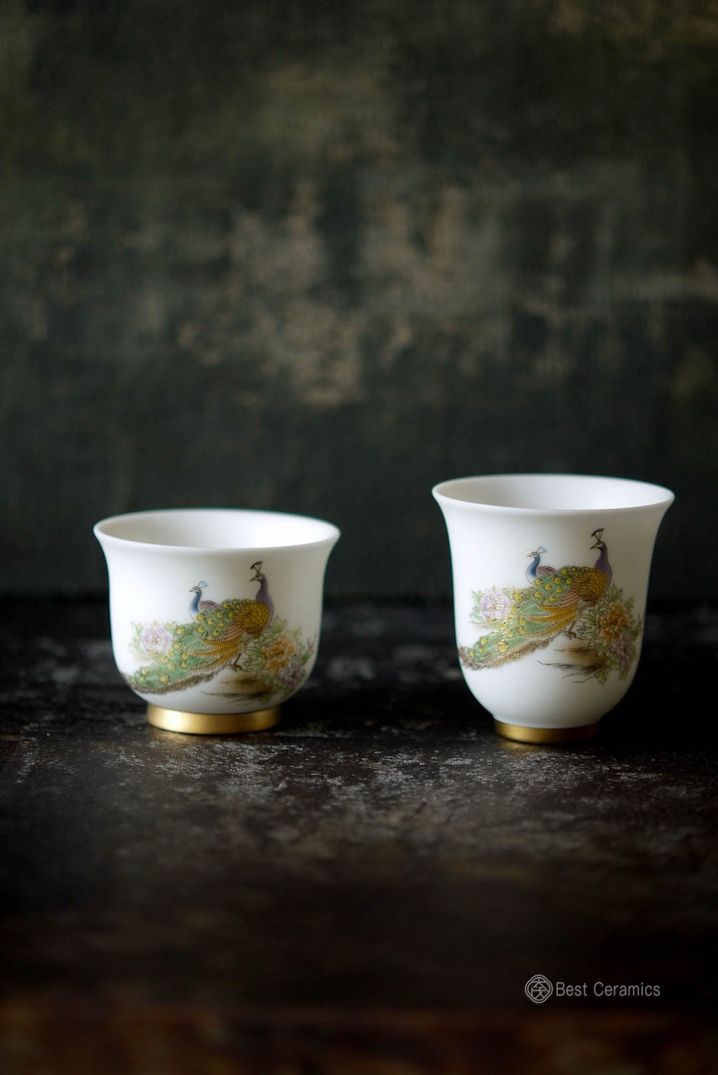 Chinese Vintage Peacock Gongfu Teacup Gorgeous Porcelain|Best Ceramics