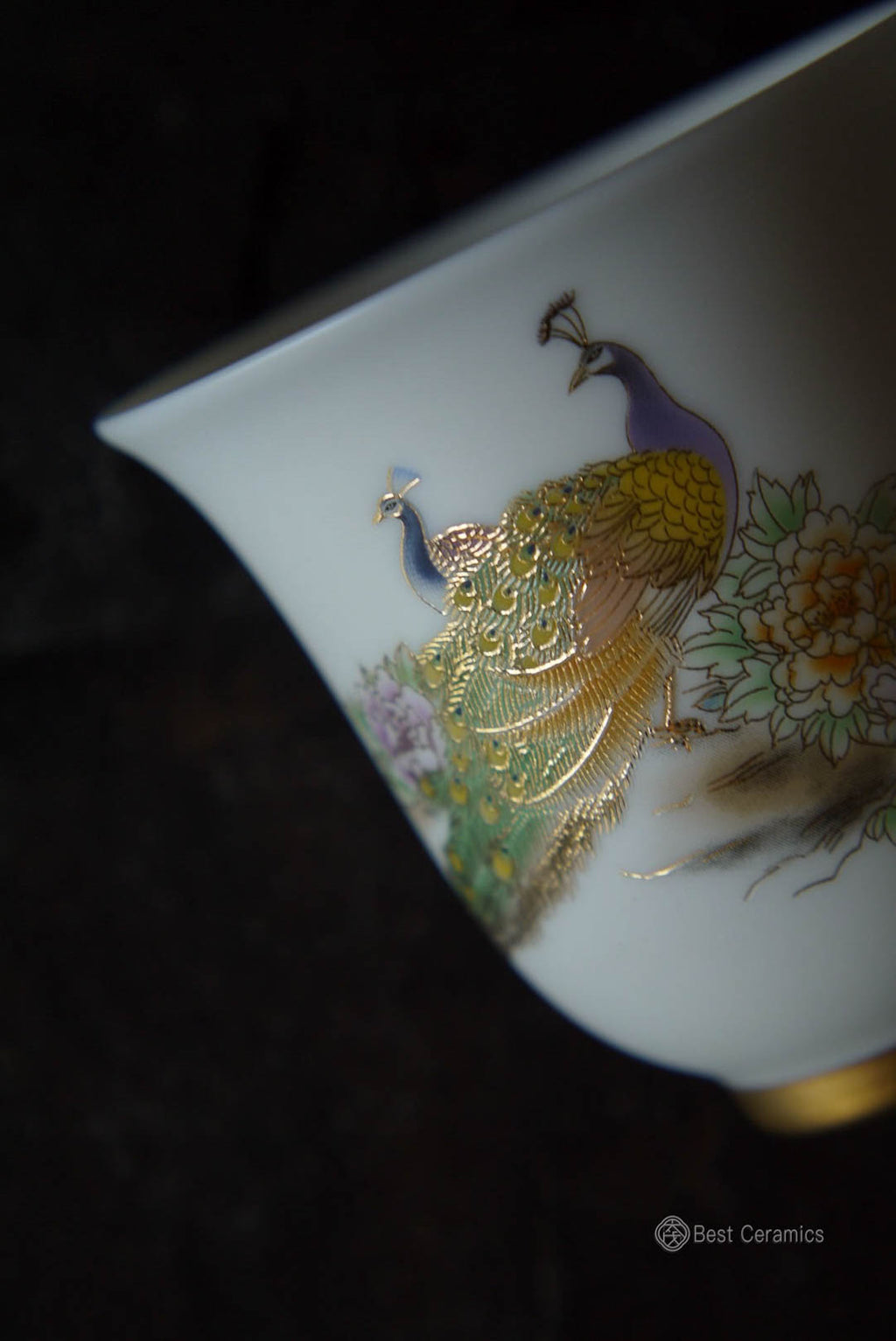 Chinese Vintage Peacock Gongfu Teacup Gorgeous Porcelain|Best Ceramics