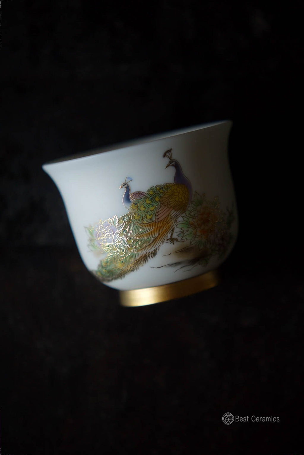 Chinese Vintage Peacock Gongfu Teacup Gorgeous Porcelain|Best Ceramics