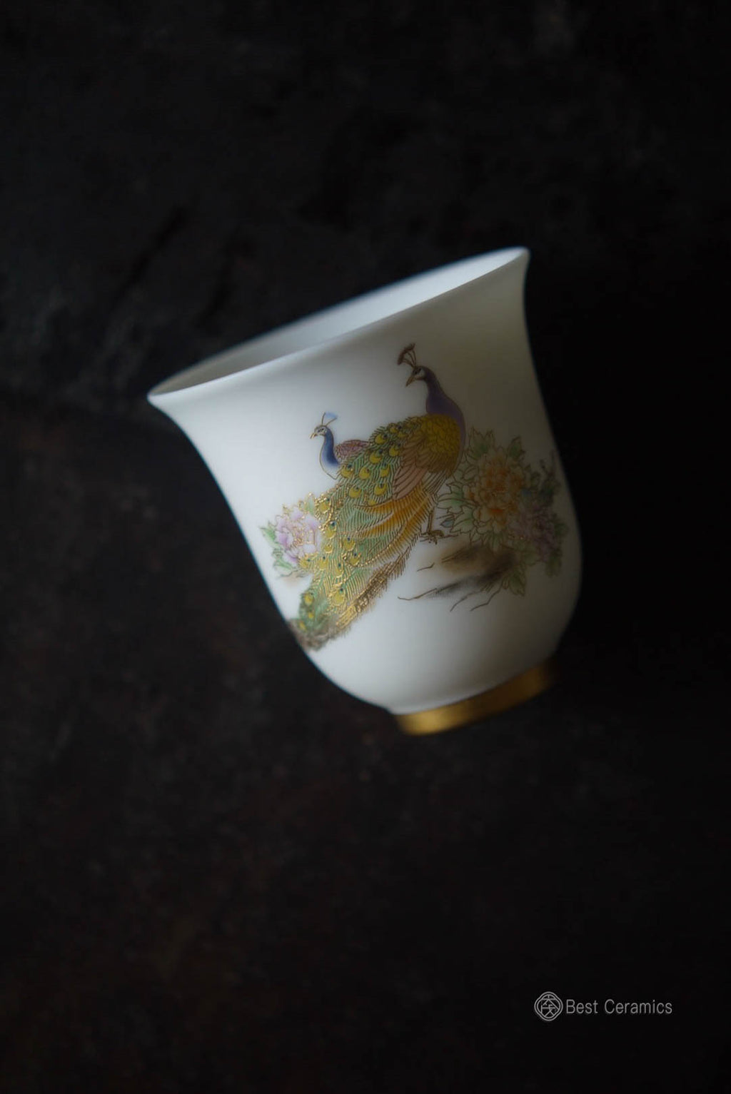 Chinese Vintage Peacock Gongfu Teacup Gorgeous Porcelain|Best Ceramics