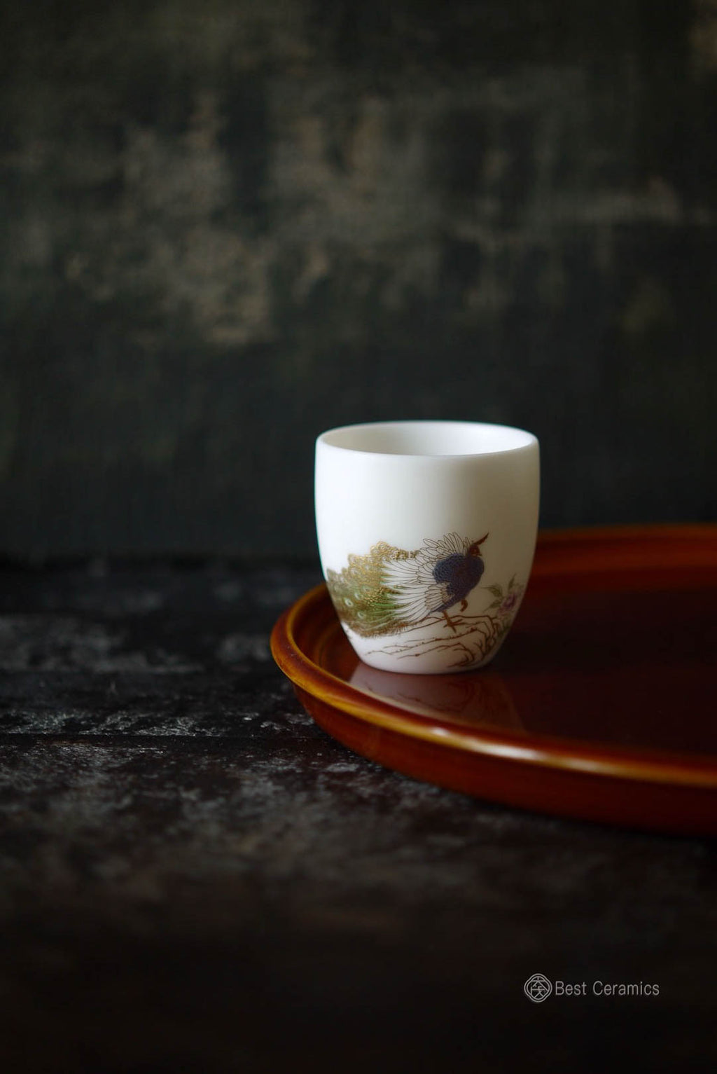 Chinese Vintage Peacock Gongfu Teacup Gorgeous Porcelain|Best Ceramics