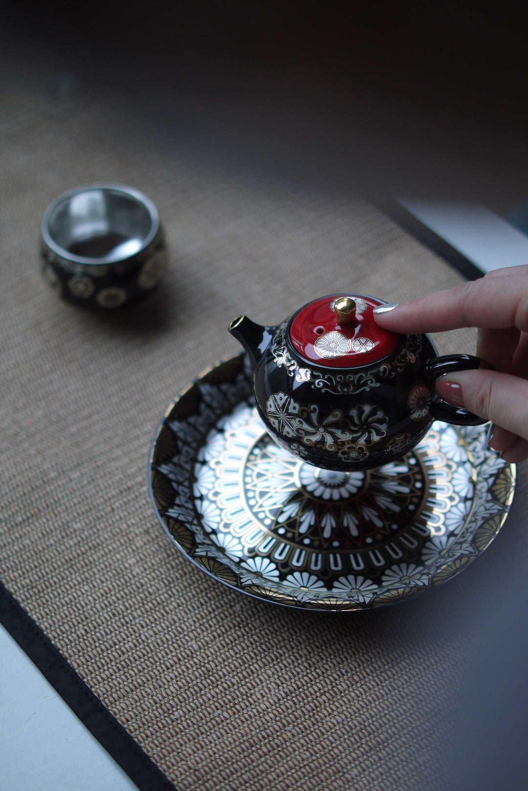 Gorgeous Blank And Silver Painting Chinese Gongfu Teapot Set |Best  Ceramics