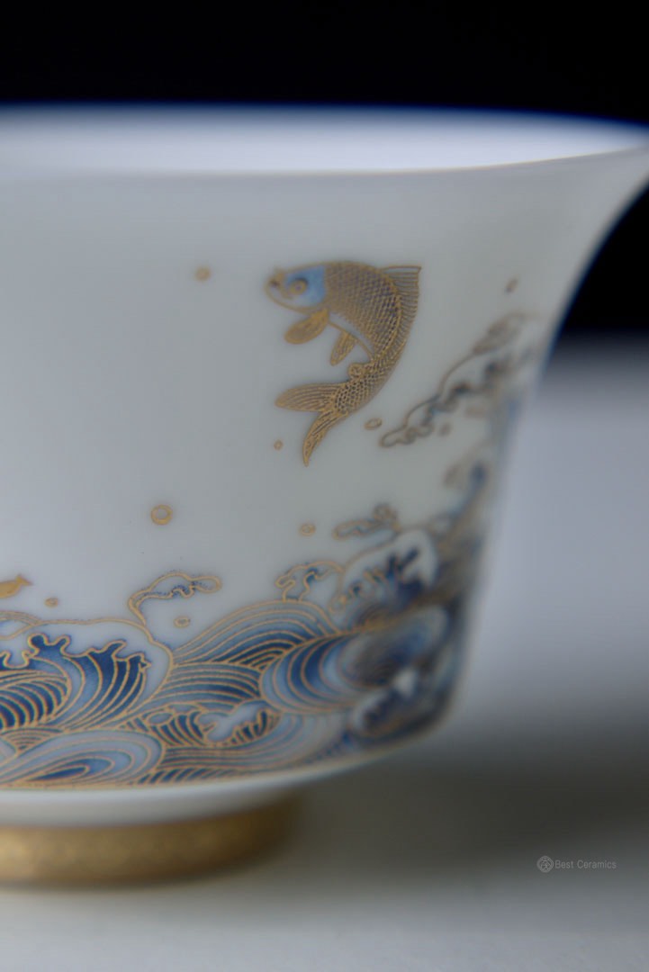 Gorgeous Peacock Blanc De Chine Dehua Porcelain Gaiwan Set |Best Ceramics
