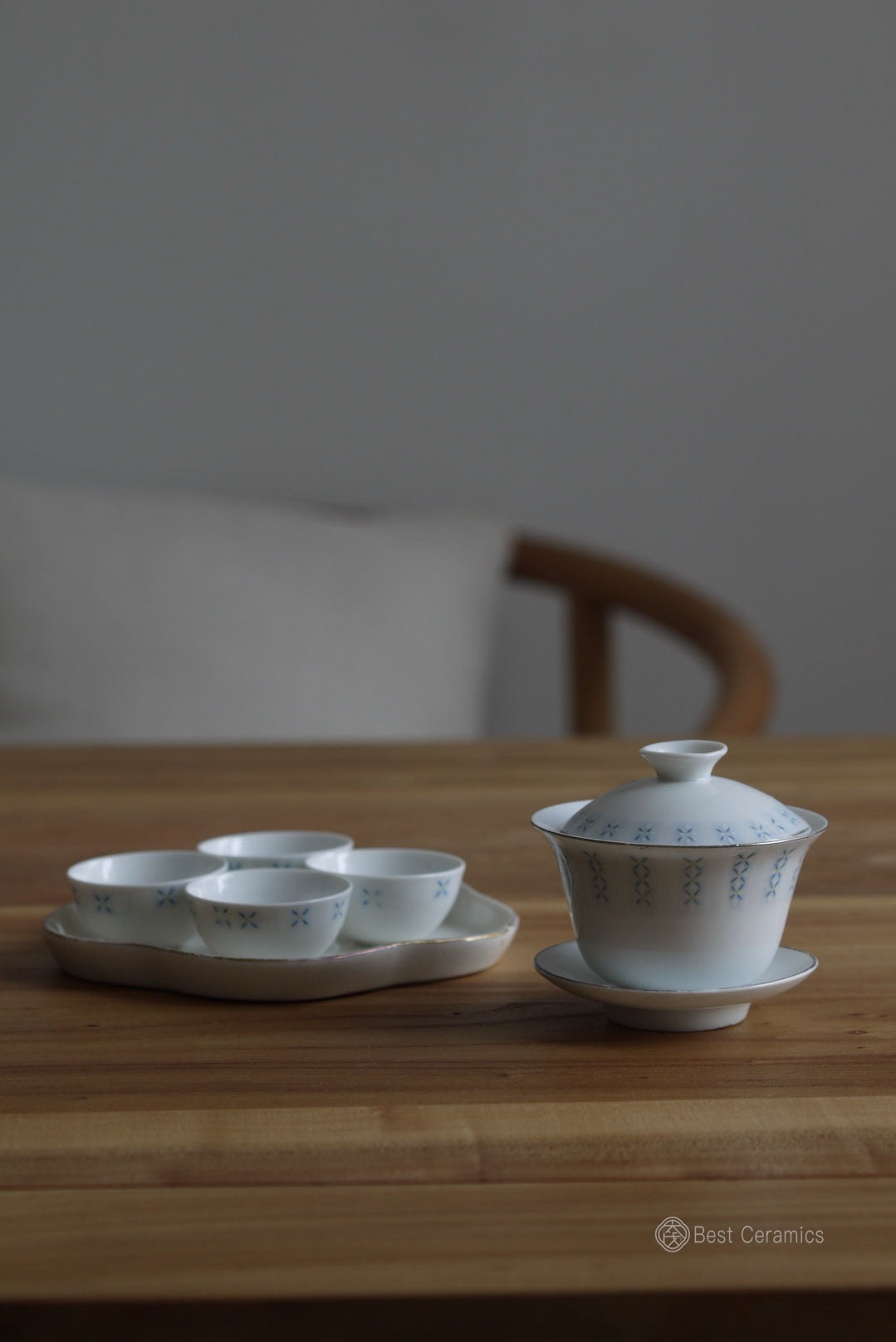 Chaozhou Style Chinese Kungfu Vintage Gaiwan Teacup Set|Best Ceramics