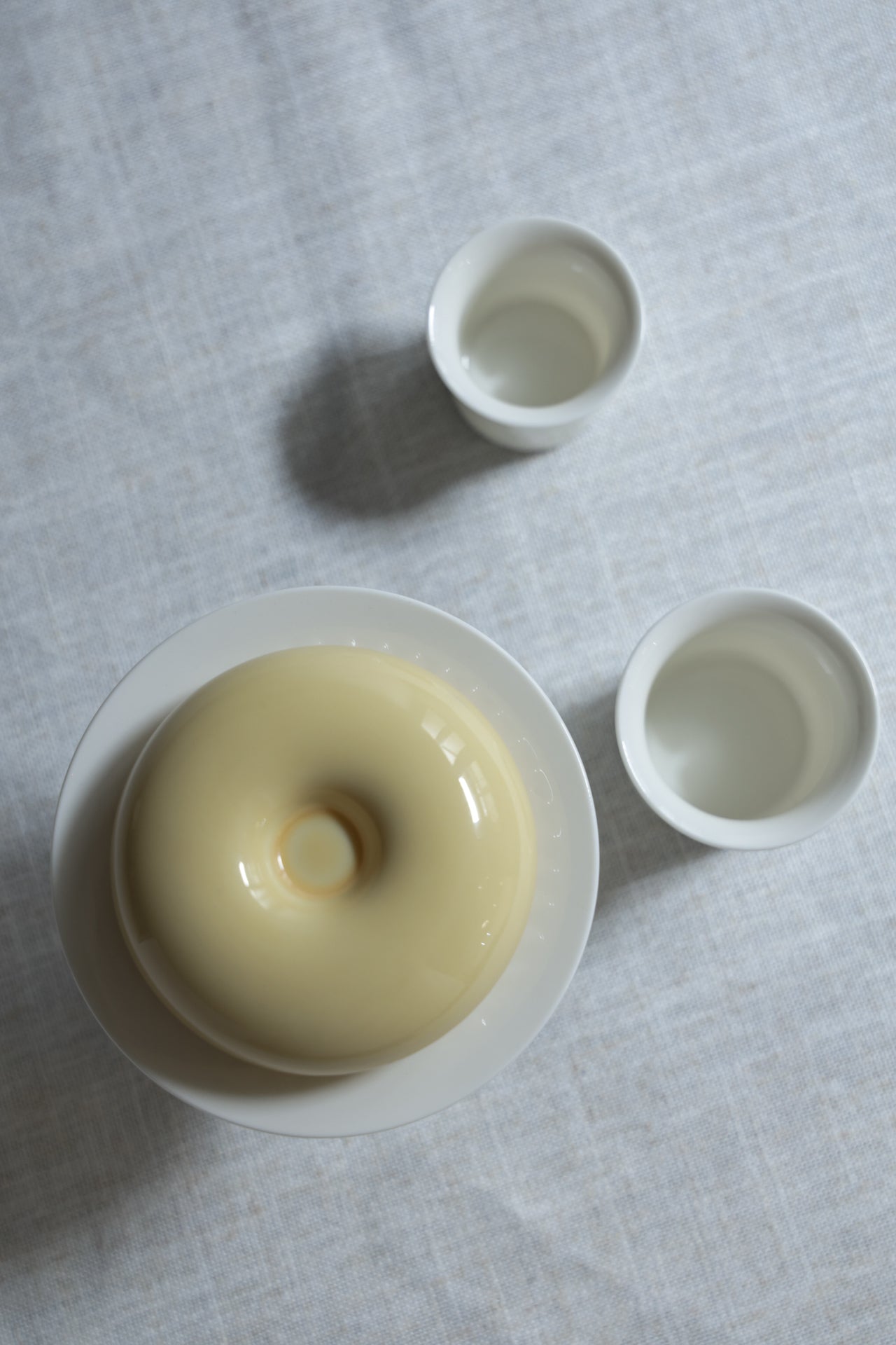 Compact Travel Gaiwan Set | Matte Cream Porcelain for Tea Anywhere