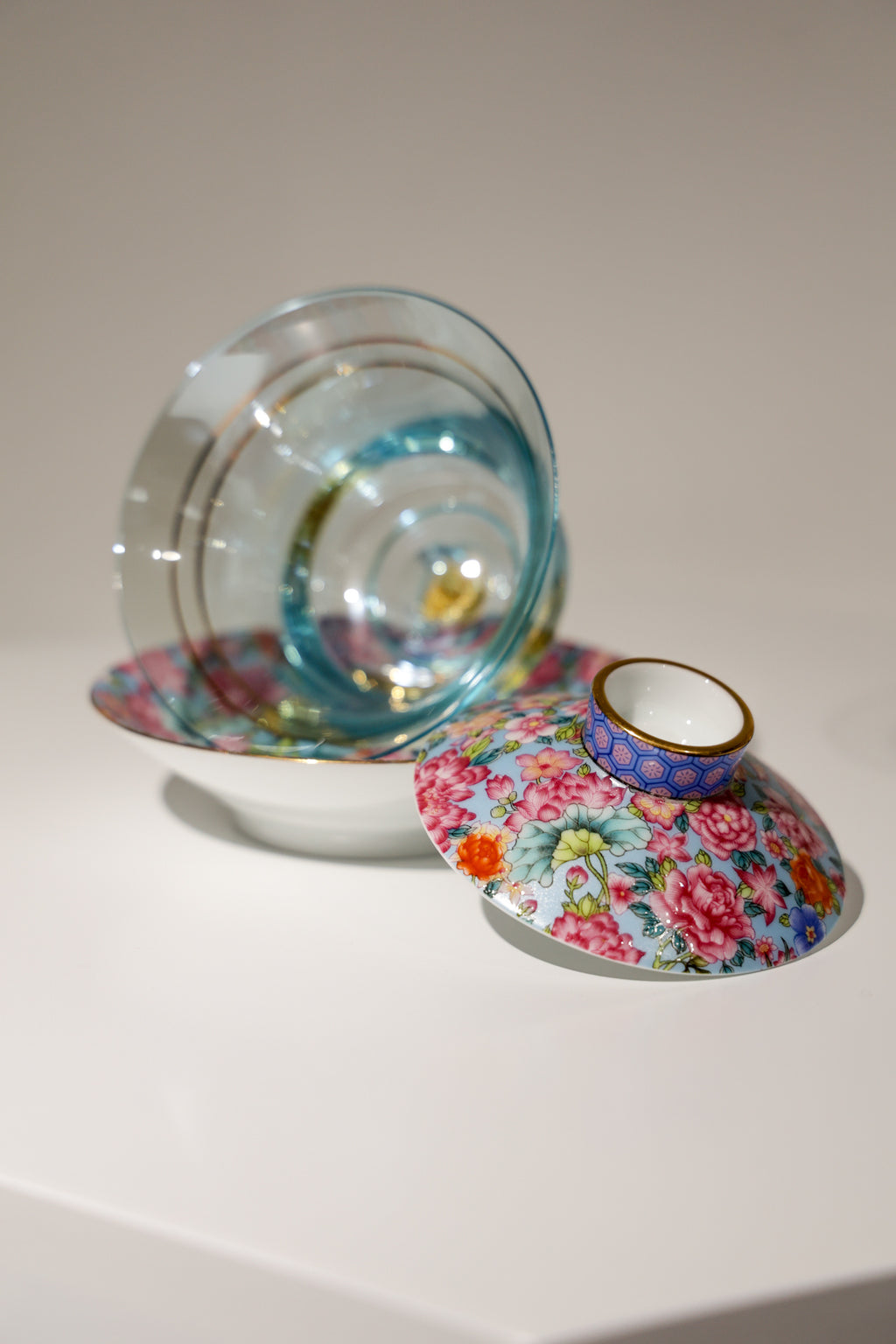 Taiwu Void & Reality Gaiwan | Glass Body & Hand-Painted Porcelain