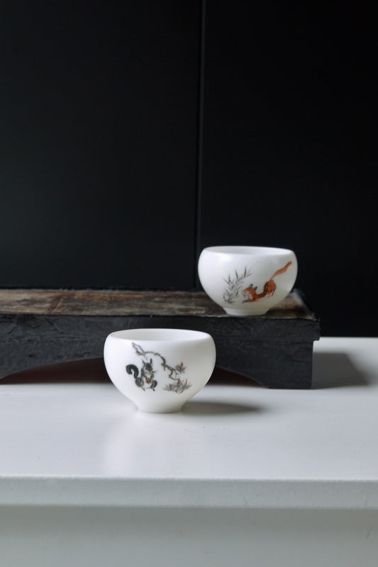 Dehua Jade Porcelain Host Teacup With Chinese Characters Painting|Best Ceramics