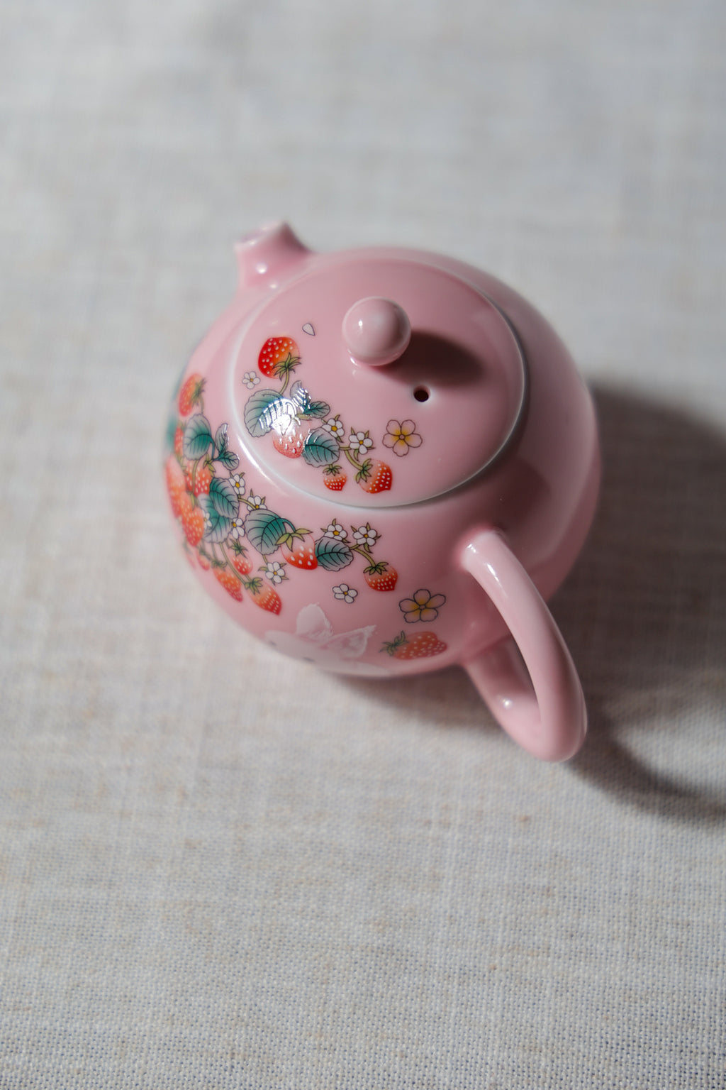 Strawberry Bunny Tea Collection | Matte Pink Hand-Painted Ceramic
