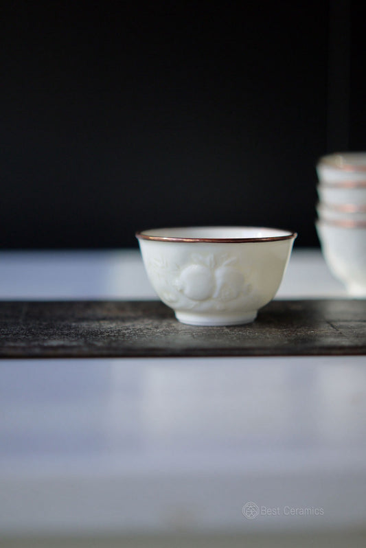 Vintage Dehua White Porcelain Handcarved Elegance Tea Cup|Best Ceramics