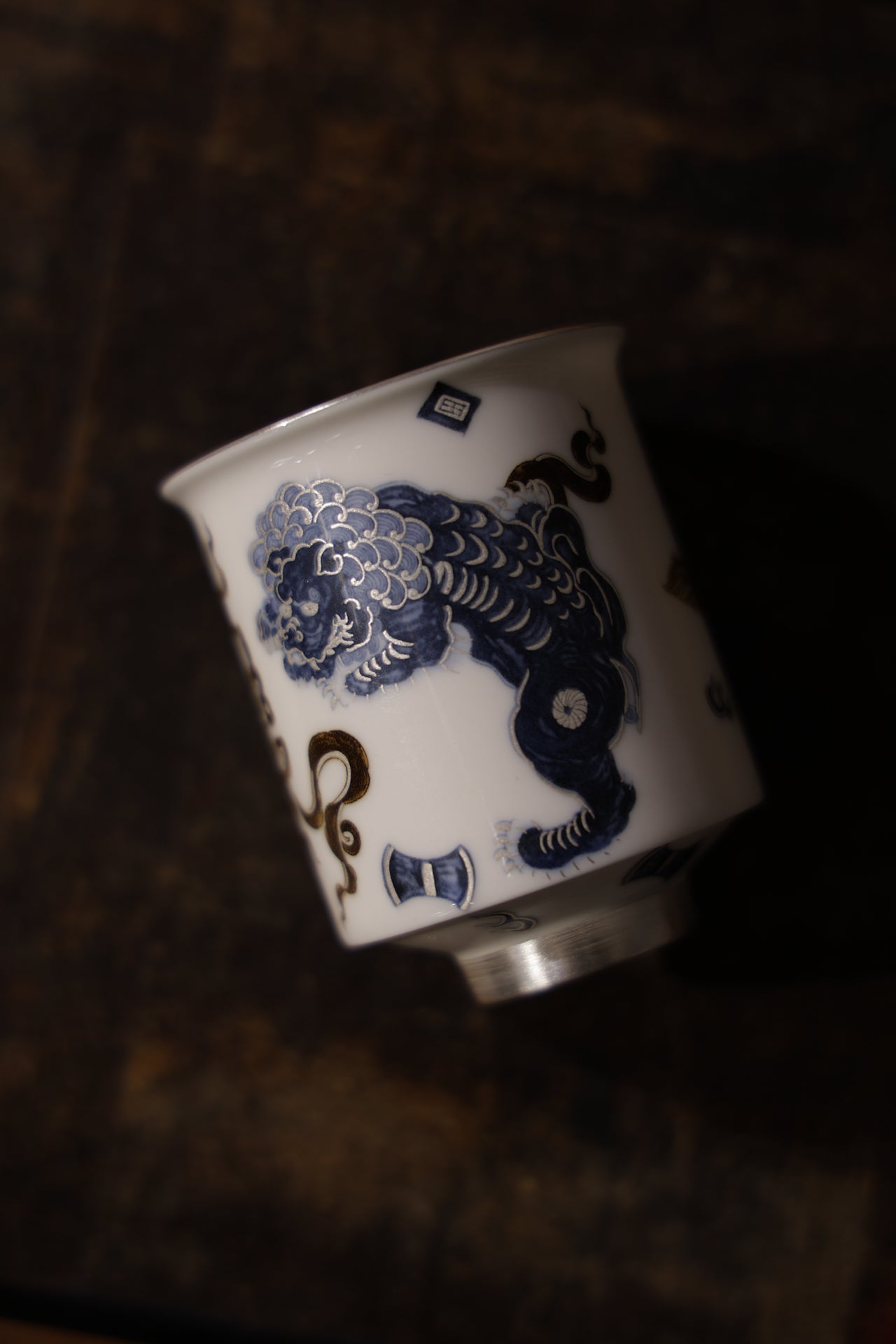 Wabi-sabi Guardian Silver Lion Jade Porcelain Teacup|Best Ceramics
