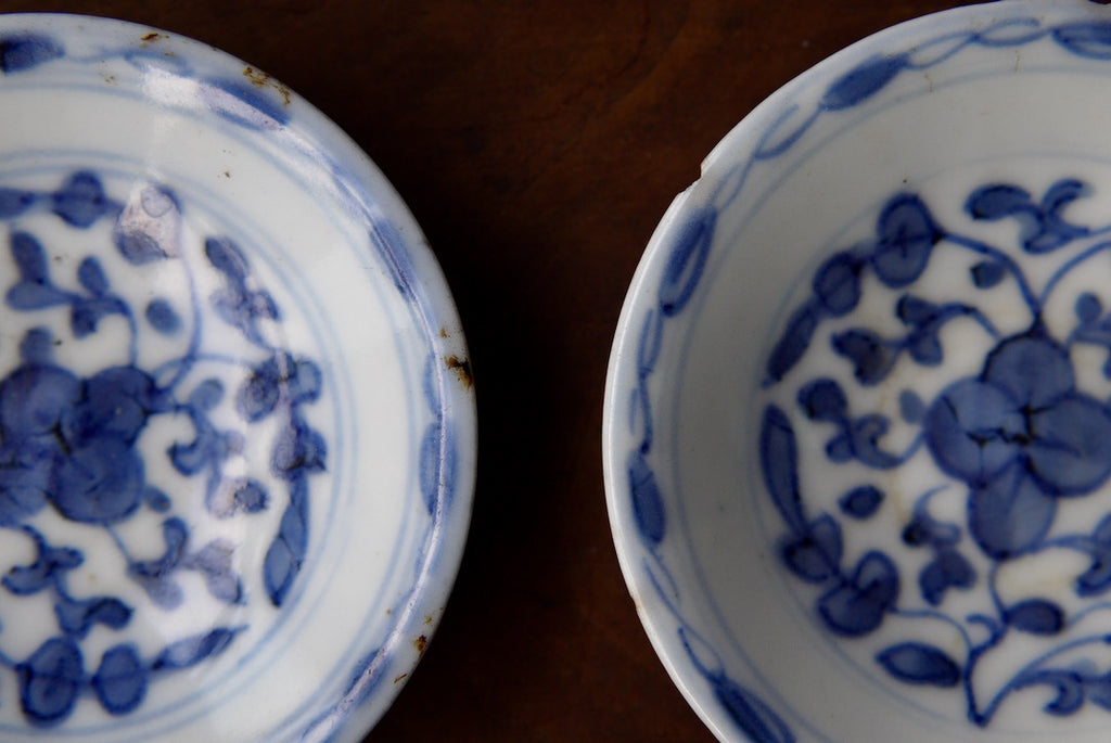 Antique Qinghua Qing Dynasty Tea Saucer WabiSabi Teaset BestCeramcis