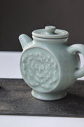Ru Yao Vintage Flower Sculptured Gongfu Teapot Cracked Glaze Porcelain|BestCeramics
