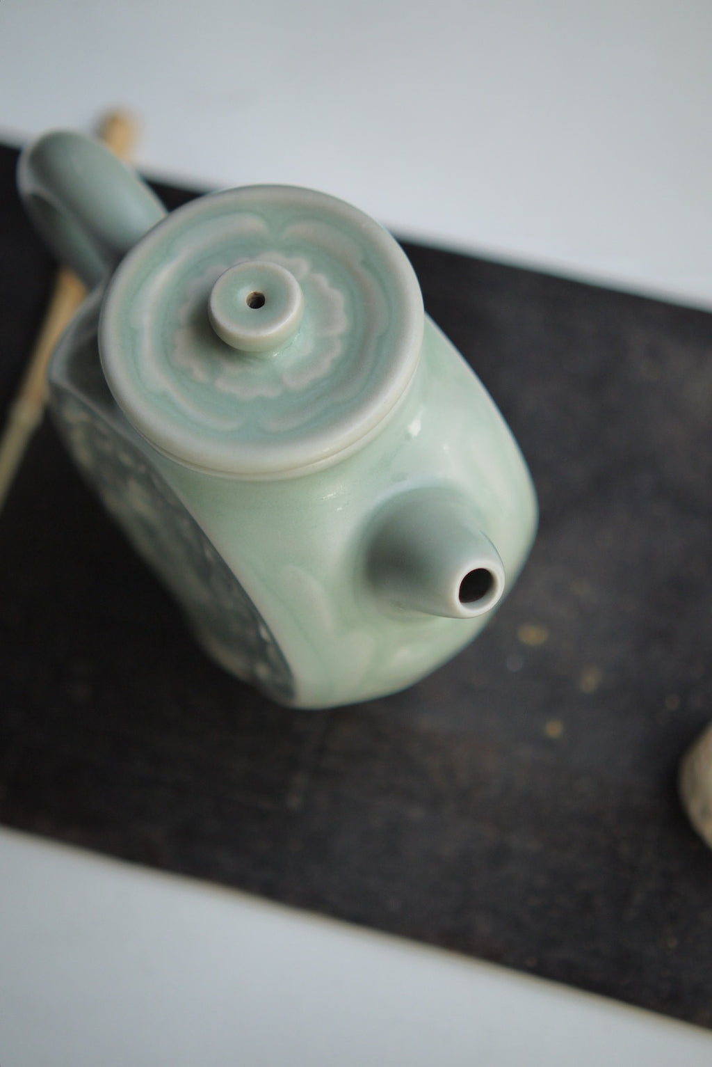 Ru Yao Vintage Flower Sculptured Gongfu Teapot Cracked Glaze Porcelain|BestCeramics