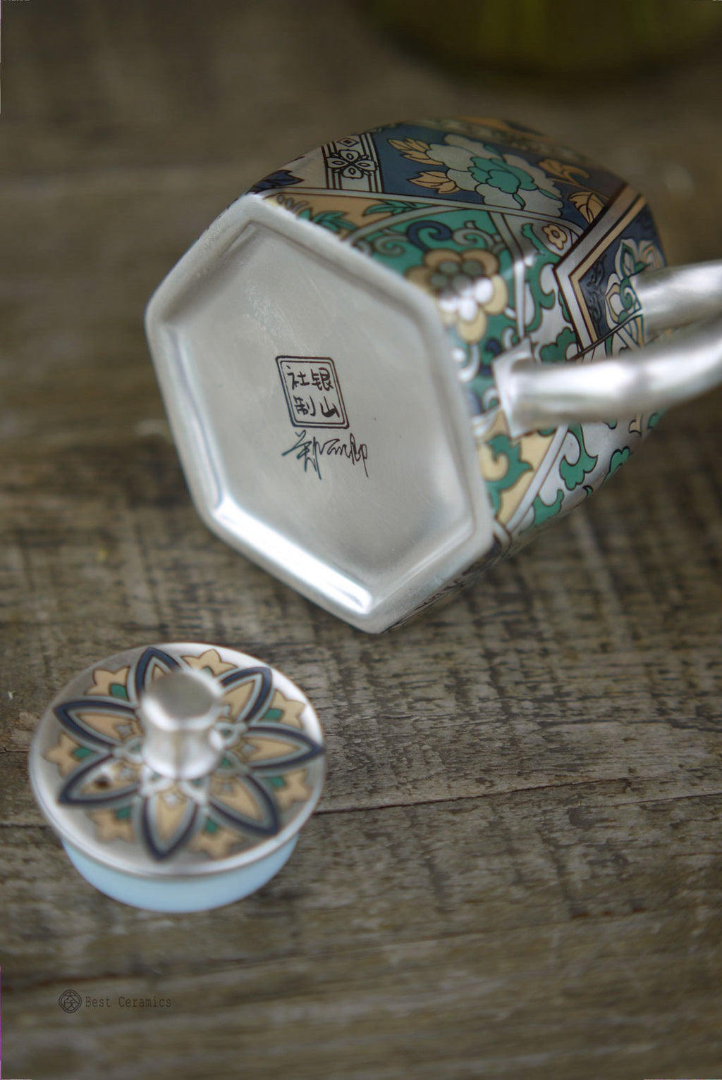 Chinese Classic Silver Painting Flowers Gongfu Teapot Set|Best Ceramics