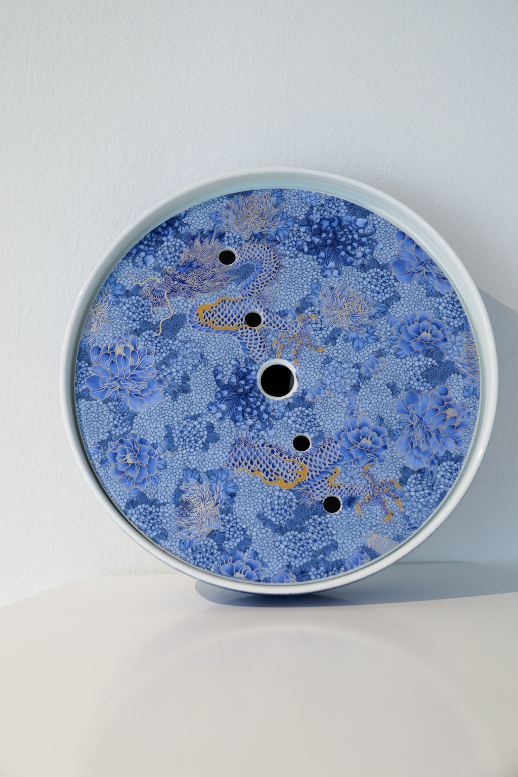 Taiwu Hidden Dragon Tea Set | Hand-Painted Silver & Blue-and-White