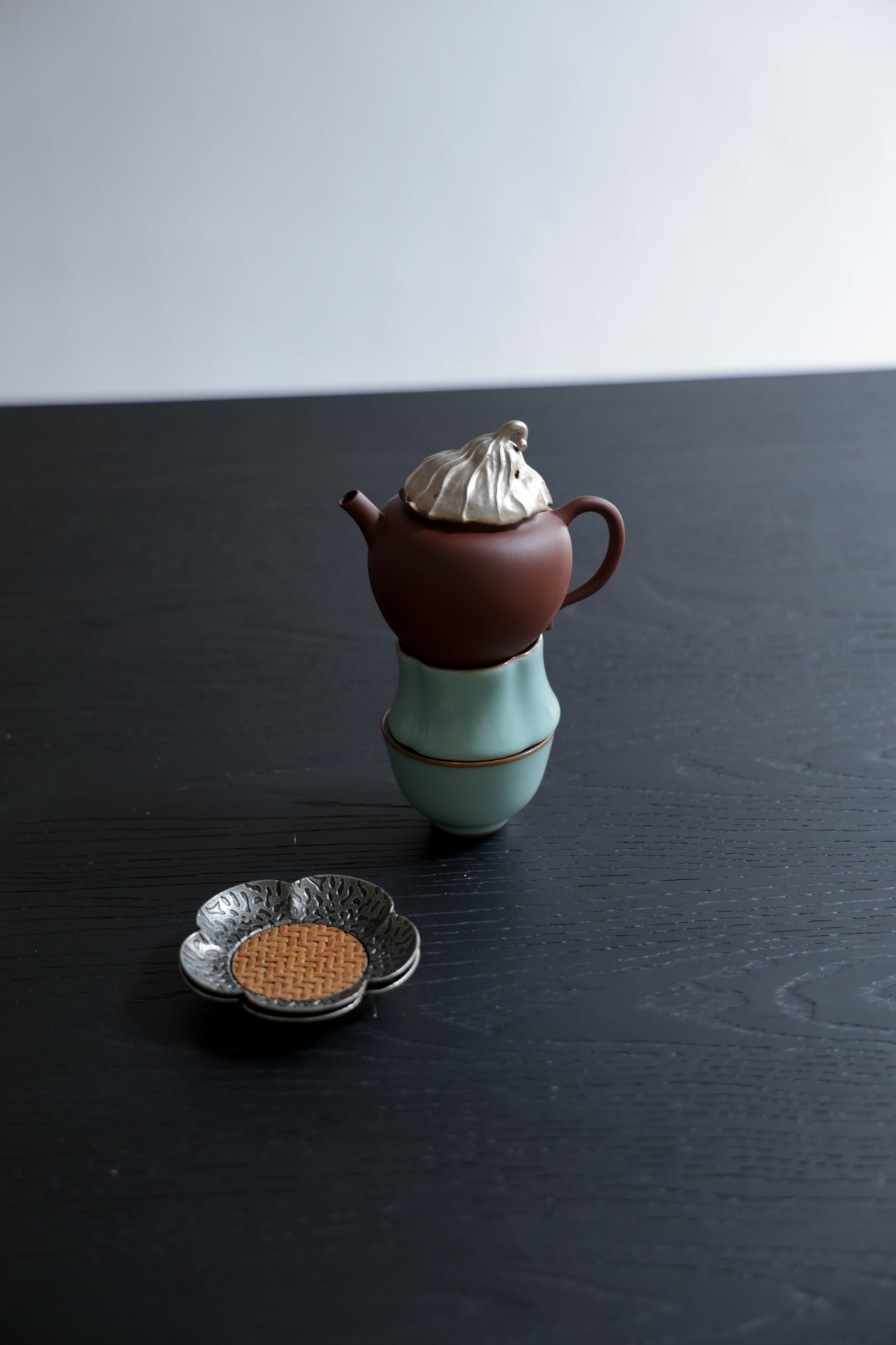 Handmade Silver Leaf Clay Teapot Ru Kiln Celadon Cups | Best Ceramics