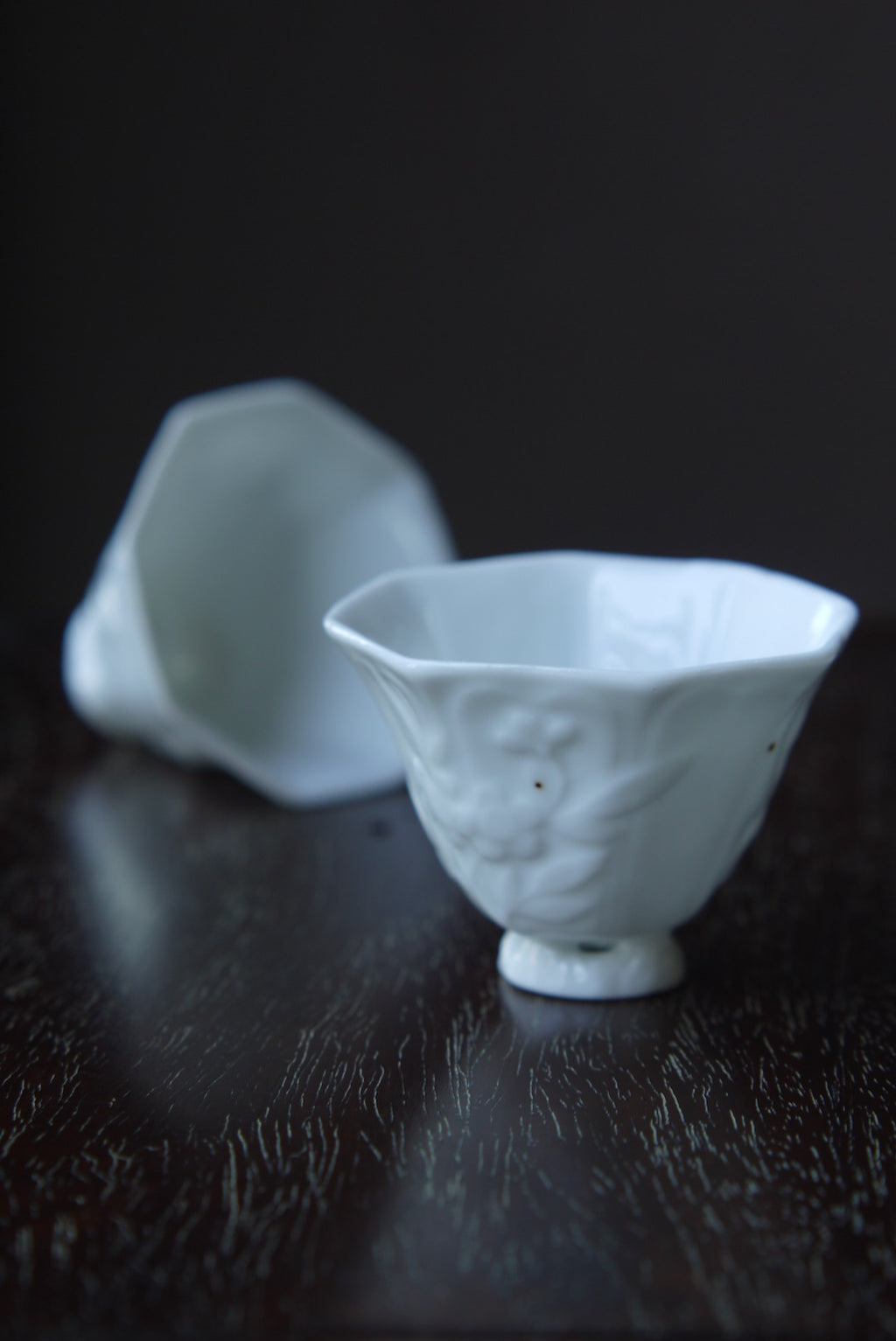 Antique Style Flower Sculpted Handmade Oval shape Teacups|Best Ceramics