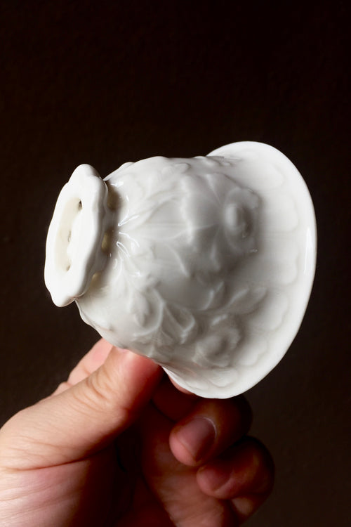 Antique Style Flower Sculpted Handmade Oval shape Teacups|Best Ceramics