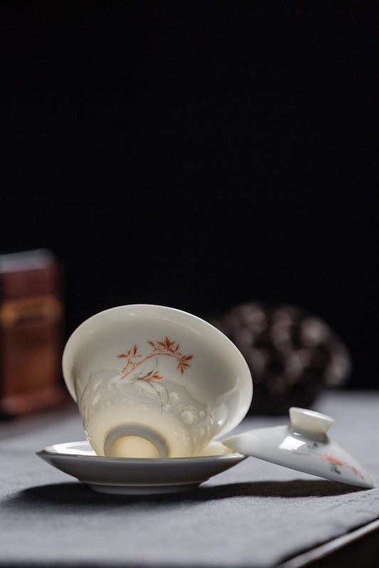 Handmade Blanc De Chine Gaiwan Chinese Antique Style|Best Ceramics 