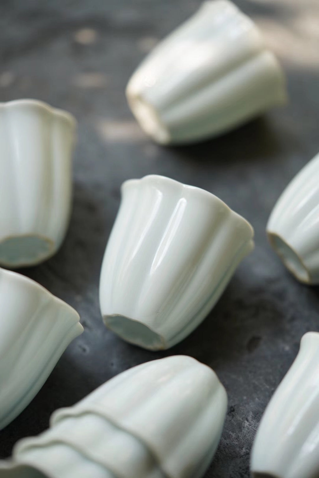 Vintage Wood-fired Teacups With Flower Shape Style Cups|Best Ceramics